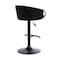 Armen Living Montego Adjustable Black Faux Leather Swivel Barstool in Black Powder Coated Finish LCMGBABLBL - alternate 3